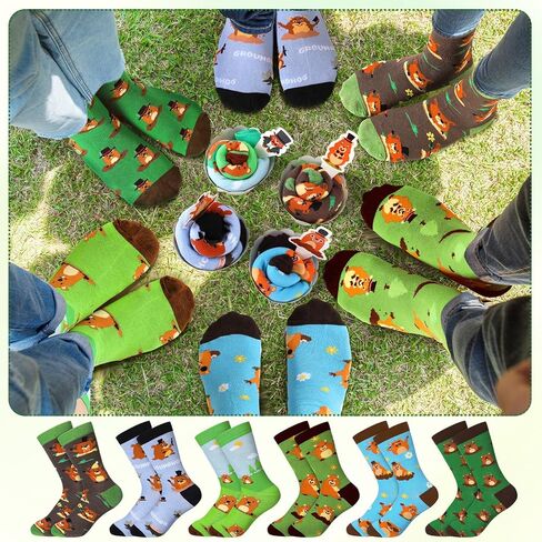 24 Pairs Groundhog Cupcake Socks Groundhog Day Gifts for Women Men Funny Novelty Crew Socks Spring Party Favors Supplies in Saudi Arabia