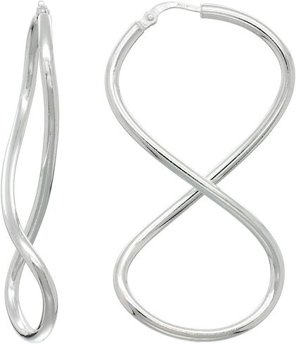 Sterling Silver Infinity Hoop Earrings, 2 inches long in Saudi Arabia