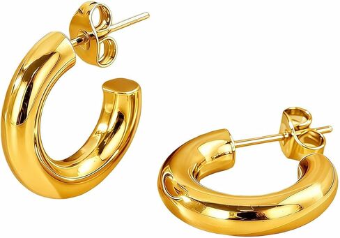 Titanium Hoop Earrings for Women 1 Pair Hypoallergenic Small Hoops Dainty Everyday Chunky Half Hoops Tiny Mini Trendy Jewelry in Kuwait
