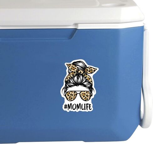 #Momlife-Cheetah Print-Messy BUN-BOY,Girl,Woman,DAD-Sunglasses-Vinyl Decal Stickers-CAR,Truck,Van,SUV,Window,Wall,Cup,Laptop-Two 5 INCH Decals-(2PACK)-S10014 in Kuwait