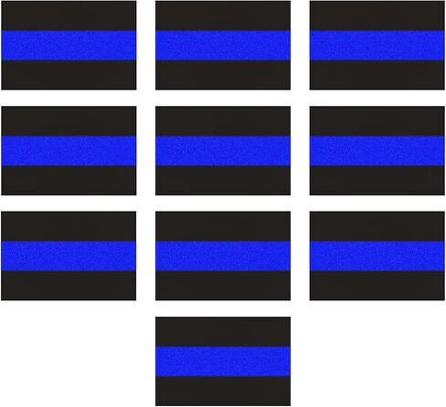 Hovom 10PCS Reflective Thin Blue Line License Plate Sticker, Waterproof Vinyl American Flag Thin Line Decal, Honoring Police Law Enforcement Stickers for Cars Trucks Window Bumper Laptop in Kuwait