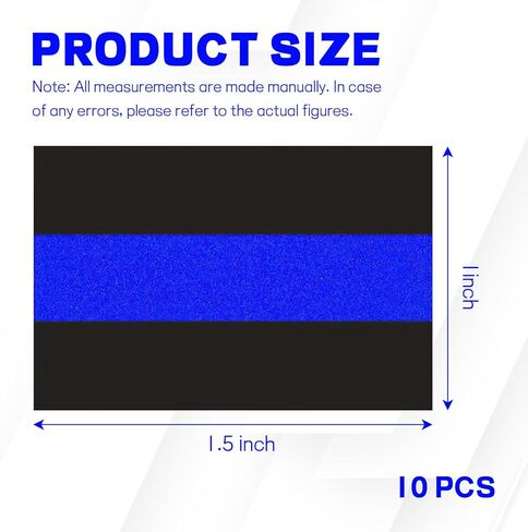Hovom 10PCS Reflective Thin Blue Line License Plate Sticker, Waterproof Vinyl American Flag Thin Line Decal, Honoring Police Law Enforcement Stickers for Cars Trucks Window Bumper Laptop in Kuwait