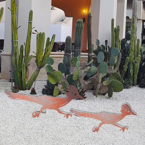 2 Pcs Roadrunner Garden Art Metal Yard Art Decorative Garden Stakes Southwest Desert Bird Decor for Garden Yard Metal Yard Ornaments Bird Art Mexican Roadrunner Gifts (Vivid) in Saudi Arabia