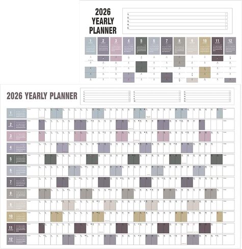 Full Year Calendar 2026 One Page, Yearly Wall Calendar, Paper Annual Wall Calendar, Big Ass Calendar, Horizonal/Vertical, 23" x 33" in Saudi Arabia