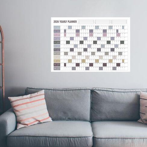 Full Year Calendar 2026 One Page, Yearly Wall Calendar, Paper Annual Wall Calendar, Big Ass Calendar, Horizonal/Vertical, 23" x 33" in Saudi Arabia