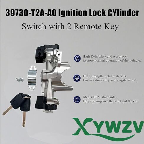 39730-T2A-A0 Ignition Lock Cylinder Switch with 2 Remote Key (Without chip) Compatible with Honda Accord 2013 2014 2015 2016 2017 2.0L 2.4L 3.5L,Replace 39730T2AA0 in Saudi Arabia