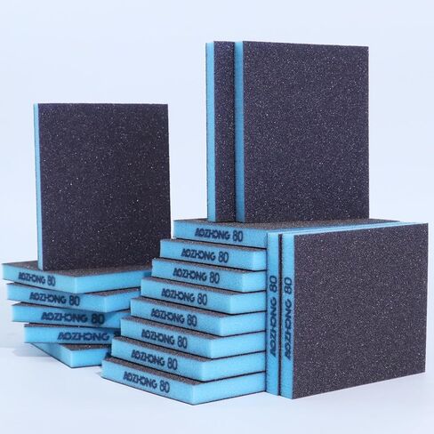 18pcs Sanding Sponge Kit 60, 80, 120, 180, 220, 320, Soft Sanding Blocks Washable and Reusable, Double-Sided Sponge Sanding Blocks Wet Dry Sandpaper Pad for Wood Metal FurniturePaint in Kuwait