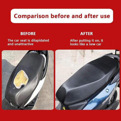 Motorcycle Seat Cover Universal Motorbike Seat Protector Cushion Elastic PU Leather Motorbike Seat Full Cover Waterproof Sunscreen Cover for Most Motorcycles in Saudi Arabia