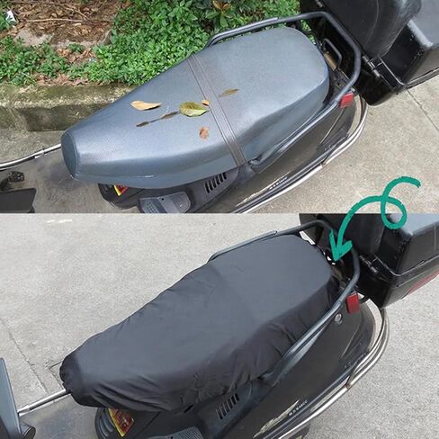 Motorcycle Seat Cover Universal Motorbike Seat Protector Cushion Elastic PU Leather Motorbike Seat Full Cover Waterproof Sunscreen Cover for Most Motorcycles in Saudi Arabia