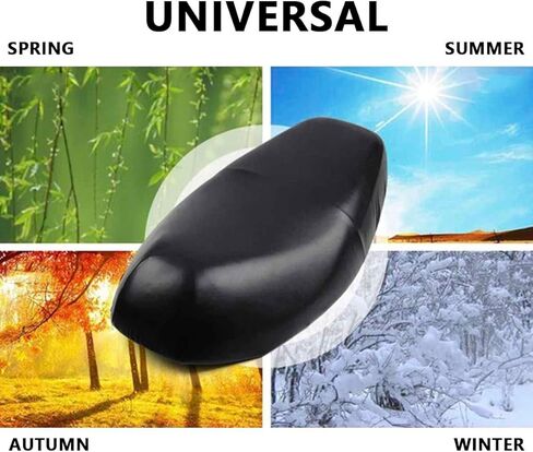 Motorcycle Seat Cover Universal Motorbike Seat Protector Cushion Elastic PU Leather Motorbike Seat Full Cover Waterproof Sunscreen Cover for Most Motorcycles in Saudi Arabia
