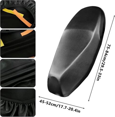 Motorcycle Seat Cover Universal Motorbike Seat Protector Cushion Elastic PU Leather Motorbike Seat Full Cover Waterproof Sunscreen Cover for Most Motorcycles in Saudi Arabia