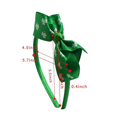 Ecuupas Green St. Patrick’s Day Headbands Shamrock Hairband Bow Clover Leprechaun Hair Hoop Design Luck Of The Irish Hair Accessories For Women Girls Toddler Head St. Patrick’s Day Wear Gifts in Kuwait