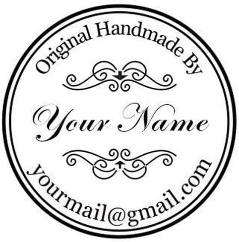 Imprue Round Rubber Stamp Custom Self Ink Stamp Ideal 400R Style-Handmade, Black, Blue, Green, Red in Saudi Arabia