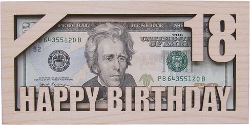 Personalized 18th Birthday Money Holder - Cash Money Holder - Custom Message Birthday Card Gift in Saudi Arabia