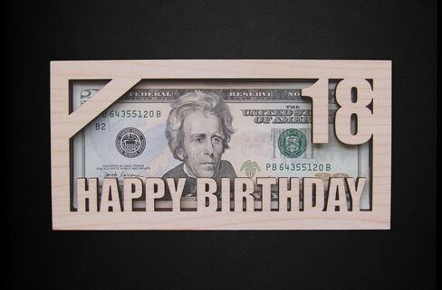 Personalized 18th Birthday Money Holder - Cash Money Holder - Custom Message Birthday Card Gift in Saudi Arabia