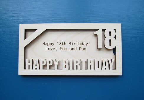 Personalized 18th Birthday Money Holder - Cash Money Holder - Custom Message Birthday Card Gift in Saudi Arabia