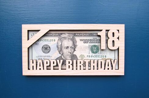 Personalized 18th Birthday Money Holder - Cash Money Holder - Custom Message Birthday Card Gift in Saudi Arabia
