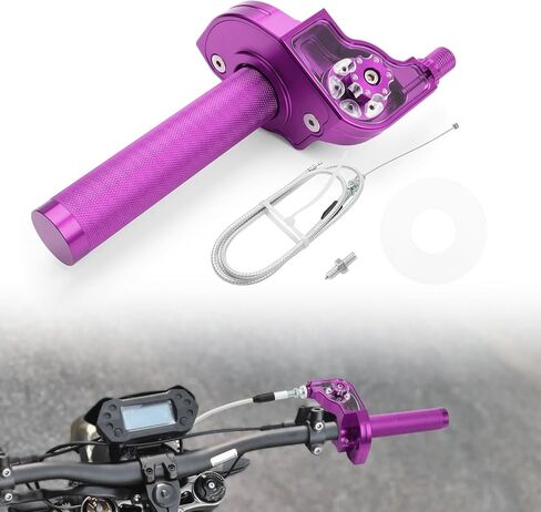 Motorcycle Throttle Grip Universal 7/8" 22mm CNC Aluminum Quick Twister with Throttle Cable for KLX CR SSR TTR EXC XR CRF50 CRF230 50 110 125 230 250 Dirt Pit Bike ATV Mini Bike (Red) in Kuwait