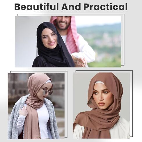 2 PCS 12×8.7Inch Under Scarf Hijab Cap Solid Color Stretch Turban Head Wrap Tube Inner Undercap for Unisex Black White in Kuwait