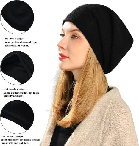 1-Pack Hide Powder Slouchy Knit Beanie, Soft Warm Winter Hat for Women, Lightweight & Breathable in Saudi Arabia