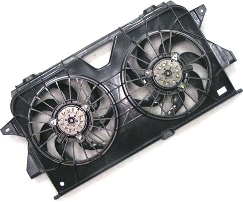 1x Dual Radiator and Condenser Fan Assembly Replacement 4677695AC, 4677695AA, 4677695AB fits Dodge Grand Caravan 2005 2006 2007 fits Chrysler Town & Country 2005 2006-2007 in Kuwait