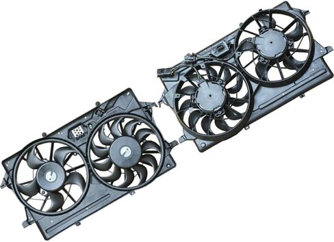 1 Piece Dual Radiator and Condenser Fan Assembly Replacement 3S4Z8C607DD, 3S4Z8C607CD fits Ford Focus 2003 2004 in Kuwait