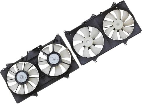 1X Dual Radiator and Condenser Fan Assembly Replacement 1636320340, 1636320330, 167110A170, 163630A180, 163630A170, 163610A121, 163610A131 fits Lexus ES300 2002 2003 in Saudi Arabia