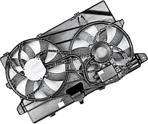 1 x Dual Radiator and Condenser Fan Assembly Replacement 7T4Z 8C607 B, 9T4Z 8C607 A fits Ford Edge 2007 2008 2009 2010 2011 2012 2013 2014 fits Lincoln MKX 2007 2008-2012 in Kuwait