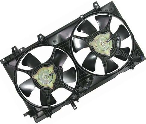 1Piece Dual Radiator and Condenser Fan Assembly Replacement 45131FE000, 45121KE001, 45122SA000, 45121FE001 fits Subaru Forester 2003 2004 2005 2006 2007 2008 in Saudi Arabia