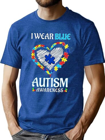 التوحد الوعي قميص الرجال التوحد تي شيرت التوحد قبول قميص يكون نوع ملهمة المحملة التوحد دعم القمم in Kuwait