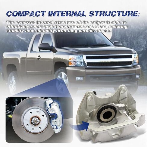 Rear Left Brake Caliper Compatible with Cadillac Escalade/Chevrolet Avalanche Silverado Suburban Tahoe/GMC Sierra 1500 Yukon # 15265833, 15792636, 22968238, 23279395, 84191288, 18-B5030 in Saudi Arabia