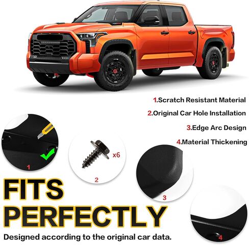 PSLER Fit for 2022 2023 2024 2025 Tundra Set of 4PCS Mud Flaps Kit Splash Guards Mudguards Mudflaps with Hardware Kits Accessory Front and Rear in Saudi Arabia