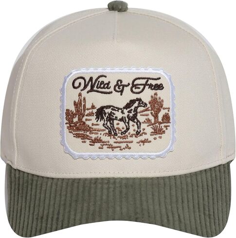 MIRMARU Western Cowboy Embroidered 5 Panel Cotton Two Tone Trucker Hat-Retro Southwest Style Snapback Cap for Men and Women. in Saudi Arabia