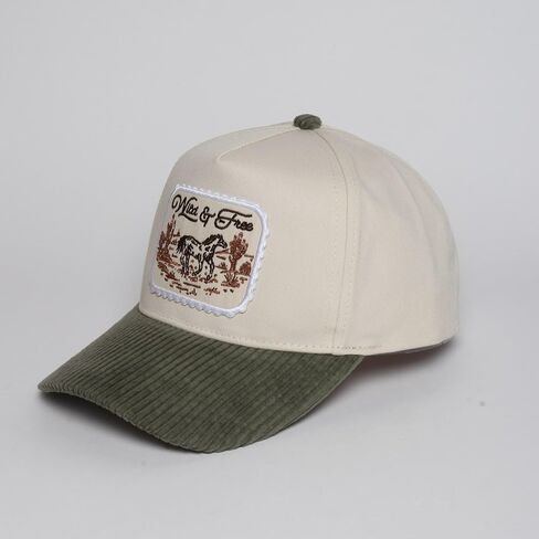 MIRMARU Western Cowboy Embroidered 5 Panel Cotton Two Tone Trucker Hat-Retro Southwest Style Snapback Cap for Men and Women. in Saudi Arabia
