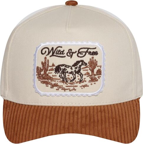 MIRMARU Western Cowboy Embroidered 5 Panel Cotton Two Tone Trucker Hat-Retro Southwest Style Snapback Cap for Men and Women. in Saudi Arabia