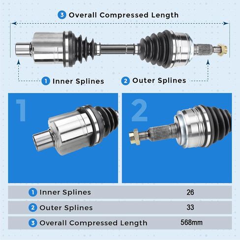 Pair 2 Front CV Axle Drive Shaft Assemblies for 1997-2002 Chevy Astro GMC Safari AWD in Saudi Arabia
