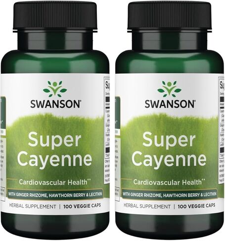 Swanson Super Cayenne - with Ginger Rhizome, Hawthorn Berry & Lecithin 100 Veg Caps in Saudi Arabia