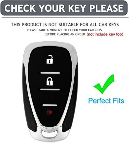 لأنظمة الدخول بدون مفتاح لـ Chevy Key Fob Shell مناسبة لـ Chevy Spark Traverse Equinox Trailblazer Trax 3 أزرار غطاء المفتاح الذكي (أسود-أزرق) in Saudi Arabia