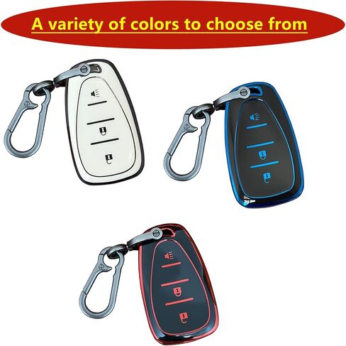 لأنظمة الدخول بدون مفتاح لـ Chevy Key Fob Shell مناسبة لـ Chevy Spark Traverse Equinox Trailblazer Trax 3 أزرار غطاء المفتاح الذكي (أسود-أزرق) in Saudi Arabia
