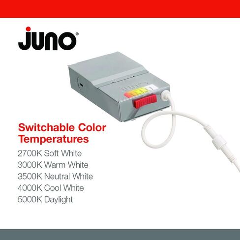 Juno WF6 REG SWW5 90CRI CP6 MW M2 إضاءة سفلية LED غائرة على شكل رقاقة بدون علبة، نمط حواف محير متراجع ضحل، 6 بوصة، أبيض غير لامع، 6 عبوات in Kuwait