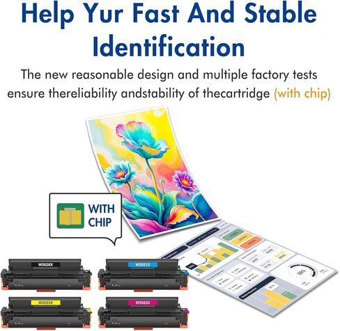 414X Toner Cartridges 4 Pack High Yield Compatible for 414X 414A Works for Color Pro MFP M479fdw M479fdn M454dw M454dn M479 M454 Printer Black Cyan Yellow Magenta (4 Pack, with Chip) in Kuwait