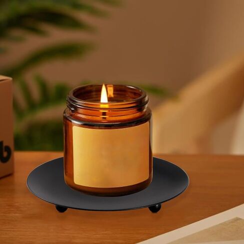 15 Pack Iron Plate Candle Holder, 4 Inch Black Candle Stand Plates for LED & Wax Candles, Decorative Iron Plate for Valentines Weddings Party Decorations in Kuwait