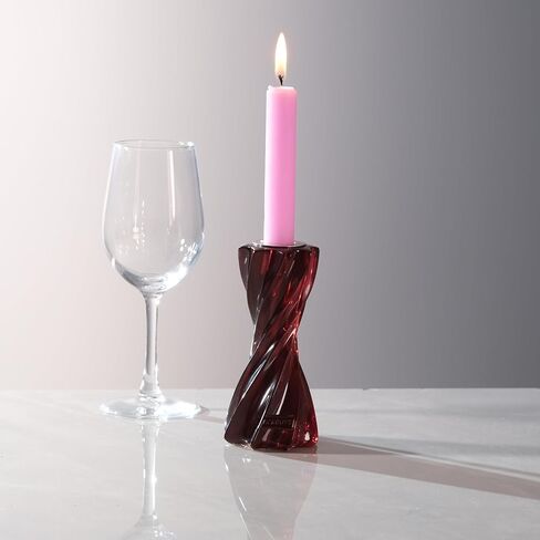 Twizzle Twist Candle Holder, Decorative Candle Holder for Table Display, Romantic Decoration, Unique Home Décor Aesthetic, Housewarming Gift, Candle Stand Height 5.7 inches Blue - Resin in Kuwait