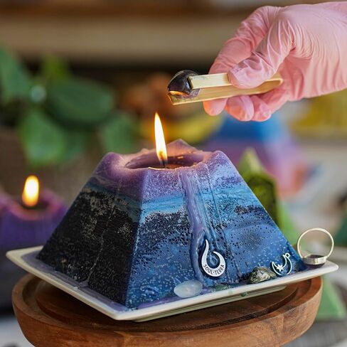 Soul-Terra-Pisces Zodiac Mystery Crystal Pyramid Candle-Real Crystals, Rings, Amulets and/or Runes Inside-12 Zodiacs-Natural Hemp Wick-75 Hours Burn Time-Candles with Healing Crystals in Saudi Arabia