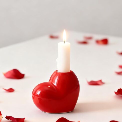 Candlestick Holders, Heart Taper Candle Holder, Candle Holders for Pillar Candles, Love Candle Holder for Valentine's Day Weddings Holiday Fireplace Party Housewarming&Christmas Décor Dining Home-084 in Saudi Arabia