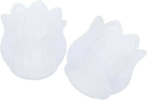 2pcs Flower-Shaped Glass Candle Holders Retro Vintage Tealight Holders for Table Centerpiece Wedding Party Decor Frosted Tulip Design Adds Cozy Elegant Ambiance to Home and Event in Saudi Arabia