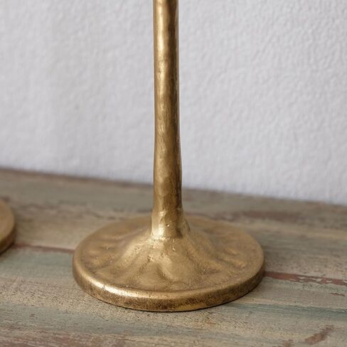 Vintage Cast Iron Candlesticks Set of 3 - Rustic Distressed Taper Candle Holders for Farmhouse/Boho Decor, Decorative Tiered Height Candle Sticks for Mantel, Dining Table Centerpiece in Saudi Arabia
