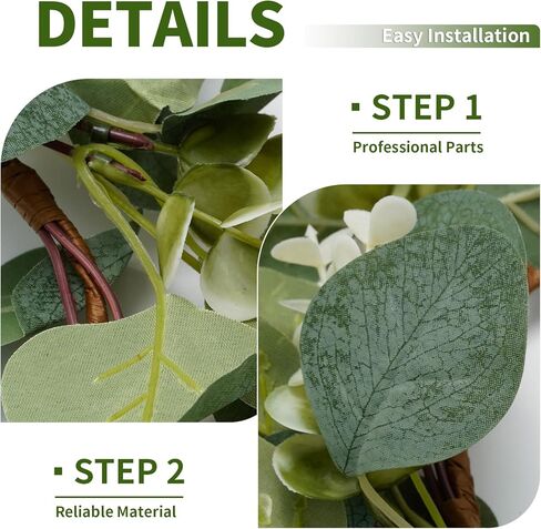 10 Pieces Outer Diameter 25 cm Artificial Wreaths, Candle Rings, Eucalyptus Wreaths, Suitable for Family Gatherings, Holiday Decorations, Gift Selections, Celebration Decor in Saudi Arabia