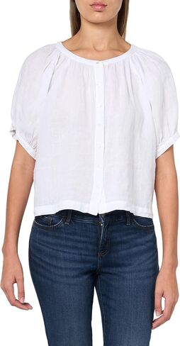 Velvet by Graham & Spencer Women's Jaimi Woven Linen Top in Saudi Arabia