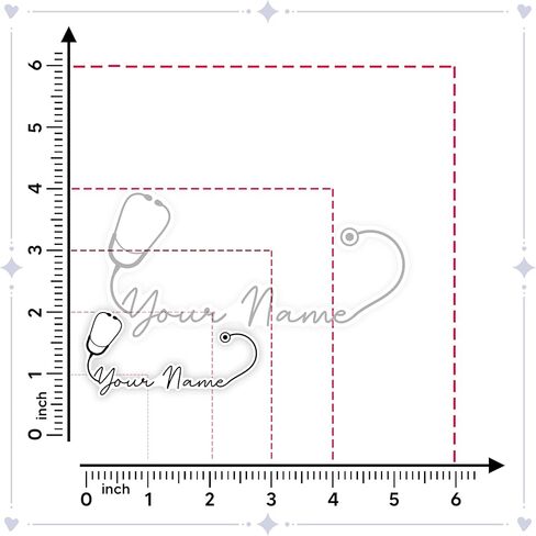 Custom Name Sticker with Medical Stethoscope | Personalized Monogram Decals for Labeling Water Bottles, Phones, Laptops | Ideal Gift for Medical Professionals, Nurses, Doctors in Kuwait